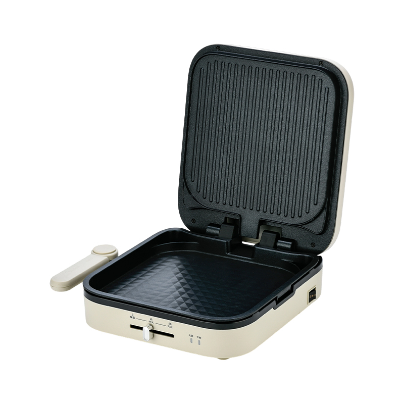 BJX-S023 28x28cm Placa Grande com Controle de Temperatura Panini & Grill Maker