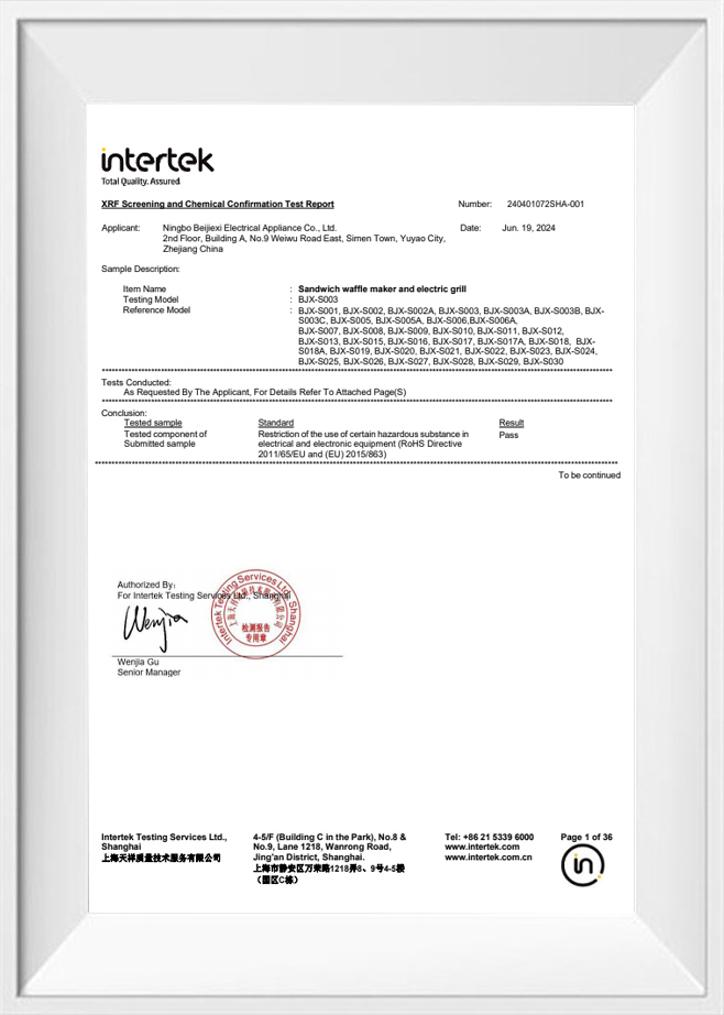 Relatório de teste de triagem Xrf e confirmação química